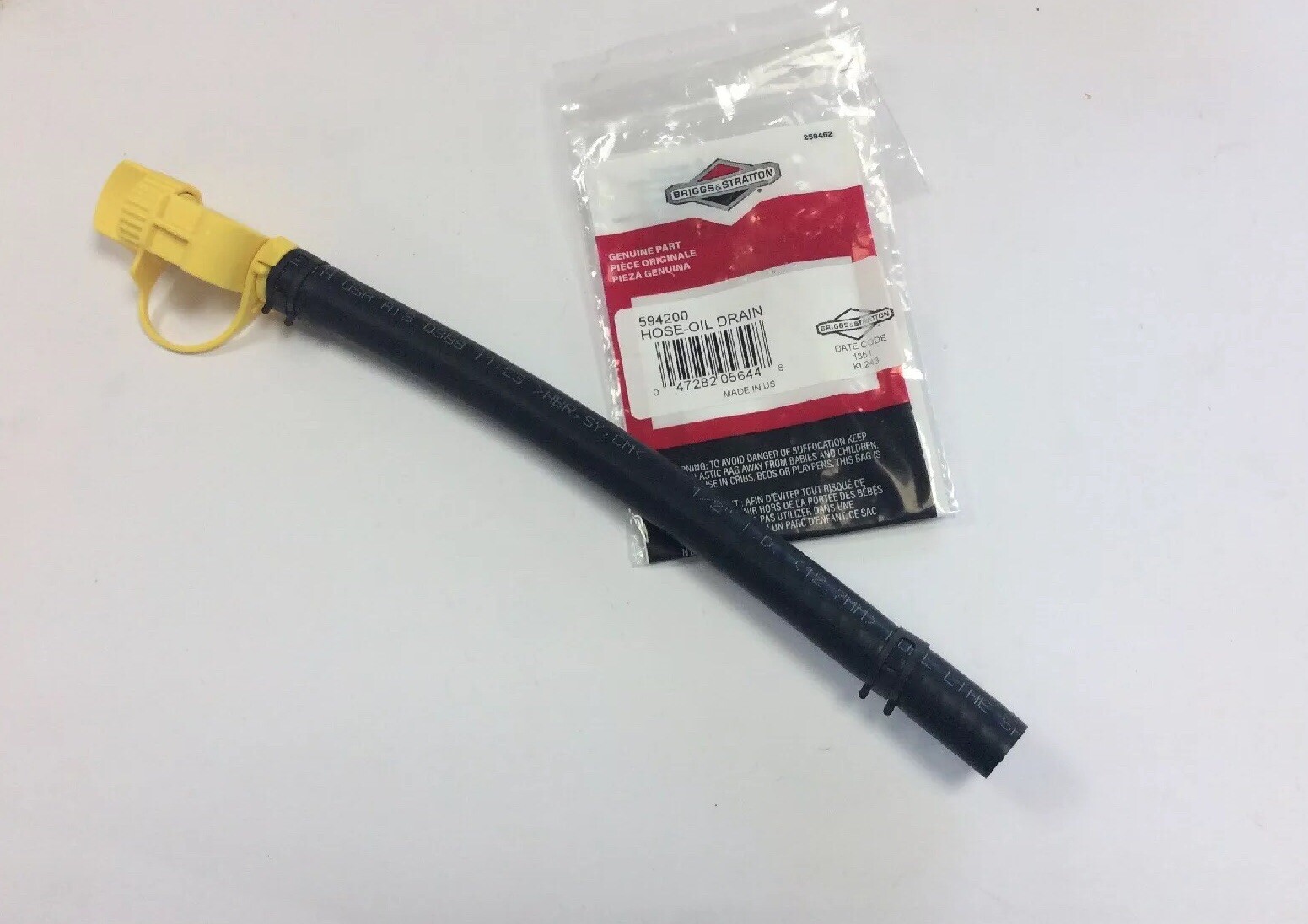 GENUINE BRIGGS & STRATTON OIL PLUG HOSE 594200 796530 Briggs oil drain