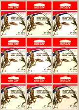 Eagle Claw FISHING 27 Black Nylon Wire Leaders 6" 20lb TEST, 3 to a pkg = 9 Pack