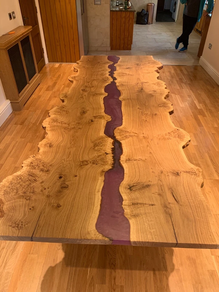 Oak river table epoxy resin any colour. Made to order ONLY. call me 07962152596 - Image 4 of 4