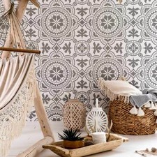 Tangier Tile Stencil - Cement Tile Stencils - DIY Floor Tiles