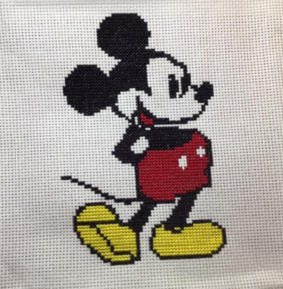 sale-mickey-mouse-finished-cross-stitch-great-gift-idea-disney-ebay