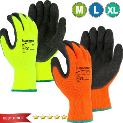 PREMIUM Thermoisolierte Latexbeschichtete Arbeitshandschuhe Kältebeständig Bauarbeiter Grip