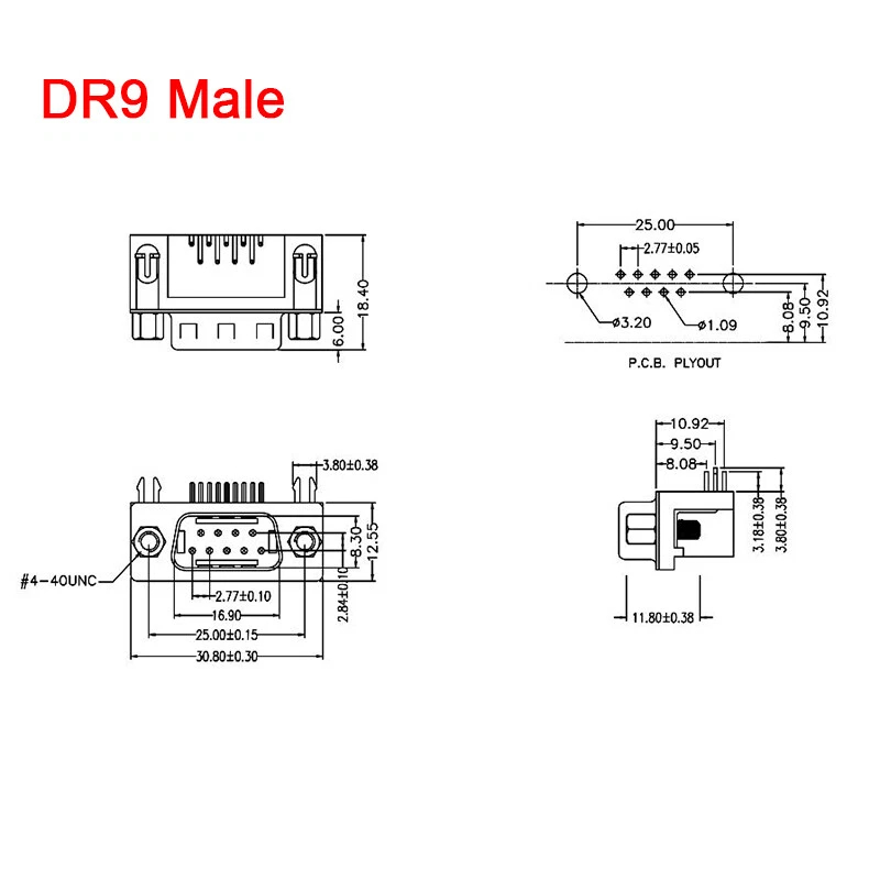 DR9/15/25Plug Socket Male/Female 9/15/25Pin D-SUB Assembly Solder Type Connector - Image 3 of 4