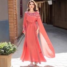 Evening Abaya Women Muslim Long Maxi Dress Turkey Islamic Kaftan Ramadan Gown
