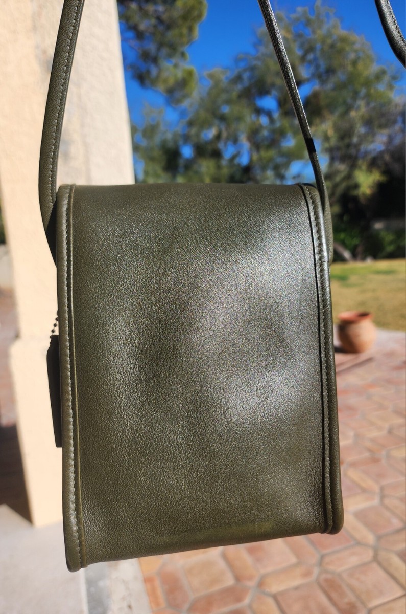 Vintage Coach Forest Green Leather NICKEL Hardware Scooter