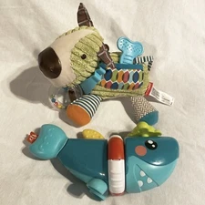 Skip Hop Puppy Rattle Toy, Shark Sensory Baby Toy Lot Developmental Toys
