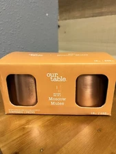 Our Table 2 Pack Moscow Mule 18 oz. Stainless Steel Brushed Copper  Mug -NEW!