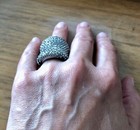 JOAN BOYCE Silvertone Pavé White/c Colourless Crystal Ring — photo 4