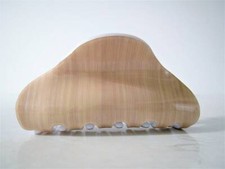 Glossy blonde beige hair claw clip with wood grain effect