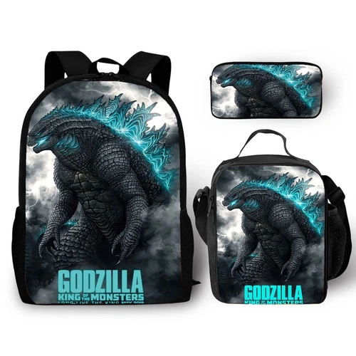 Mochila 3D Godzilla vs Kong Bolsa de libros escolares Mochila Bolsa de almuerzo Estuche para lápices Regalo - Imagen 8 de 50