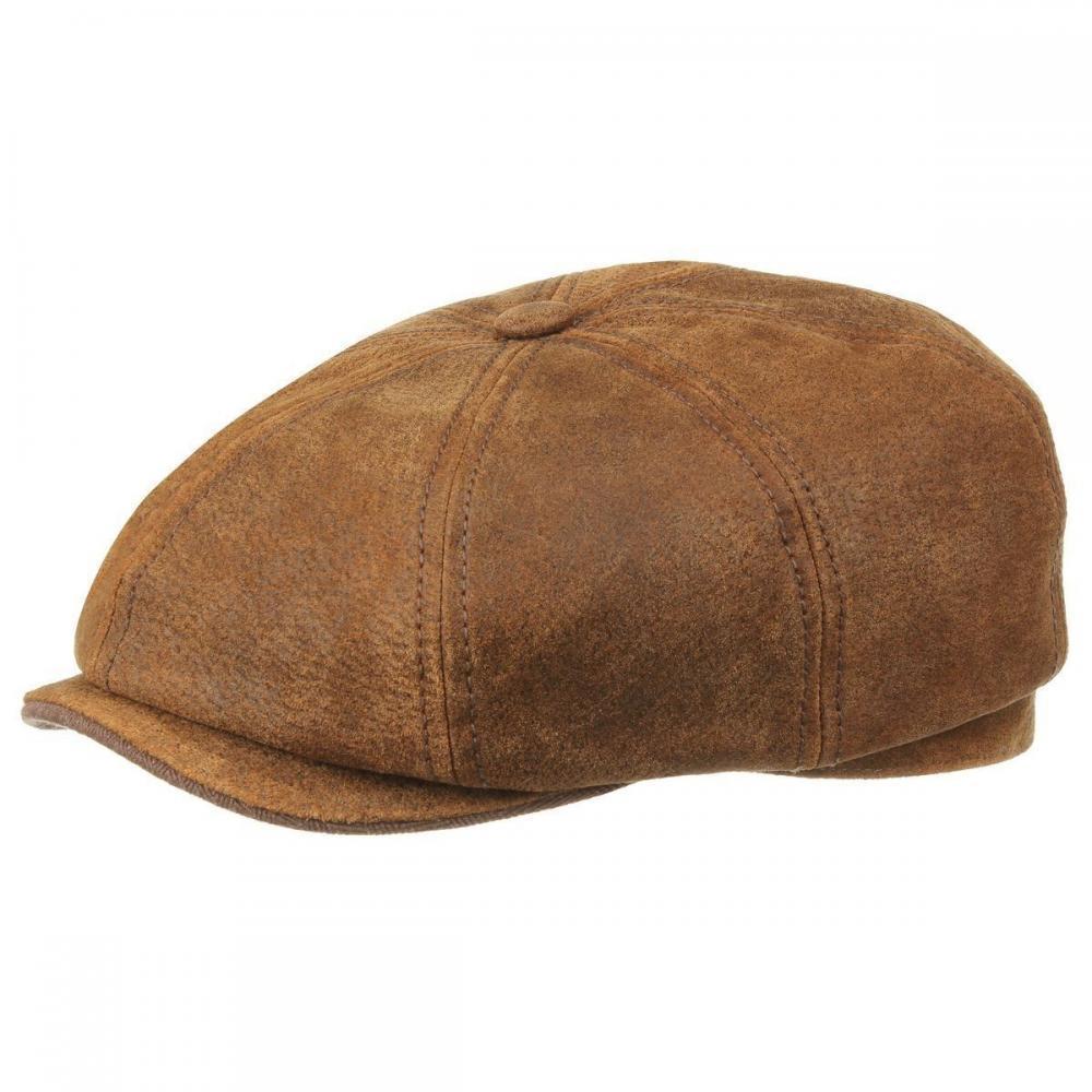 Stetson Burney Pig Skin Leather Bakerboy Newsboy Gatsby 8 Panel Cap 5 ...