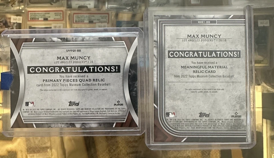 2022 Topps Museum Meaningful Material/ Quad Relic Max Muncy #SPPPQR-MM #MMR1-MM - Image 4 of 4