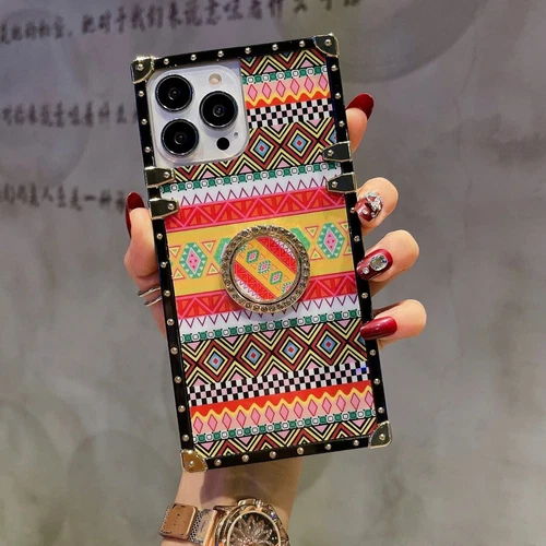 Luxury Ring Grid Totem Cover Case For 11 12 13 14 15 16 Pro Max XR XS 7 8 SE 16E - Picture 16 of 17