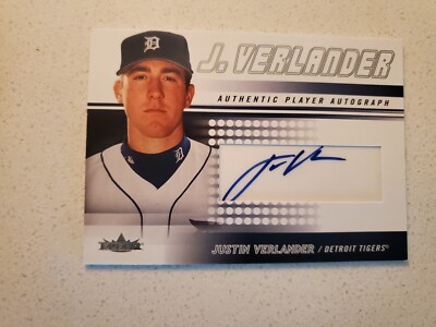 Justin Verlander 2005 Fleer FA-JV 093/300 Autograph Rookie RC Det
