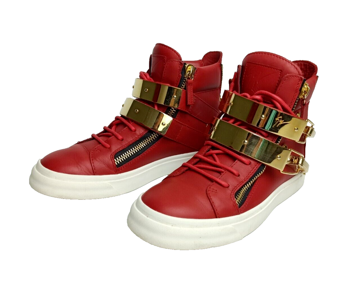 Giuseppe Zanotti Womens Red High Sneakers Leather Shoes US7