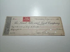 R164p - Land Title & Trust Co - Bank Check - Philadelphia PA - 1900