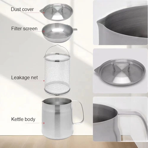 Edelstahl Ölfiltertopf Küche Ölfilter Topf Speiseöl Filtertopf Öl Sieb Separator - Bild 9 von 13
