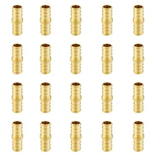 EFIELD 20PCS 1/2" Pex Straight Coupling Brass Barb Crimp Fittings, Lead Free