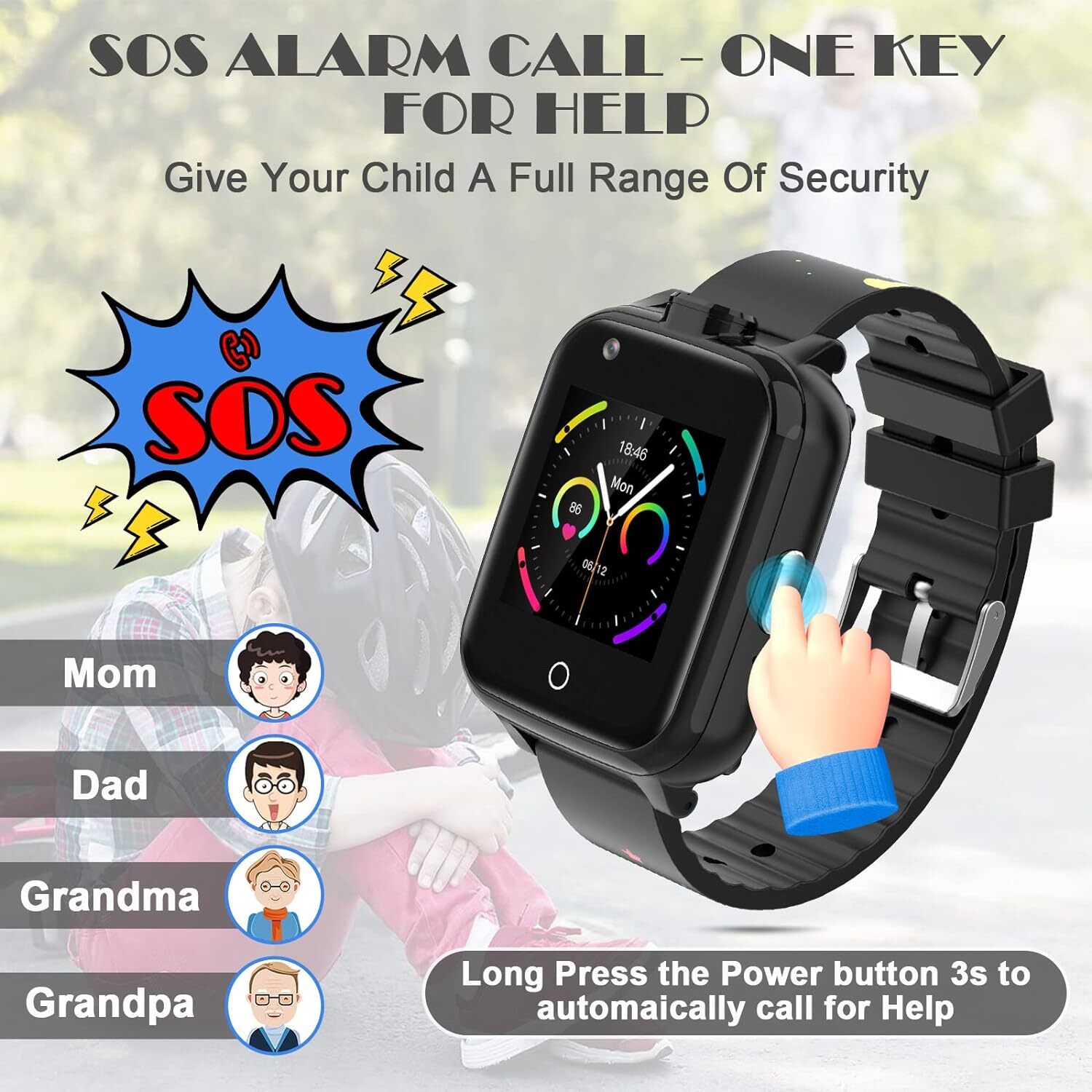 Smartwatch 4G per bambini con GPS e videochiamata foto 5