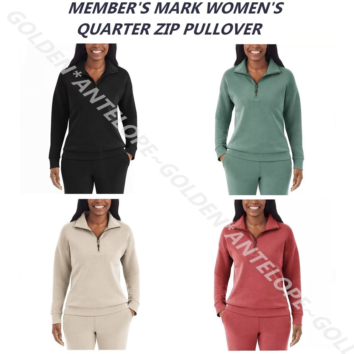 MEMBER'S MARK WOMEN'S QUARTER ZIP PULLOVER ~MULTIPLE COLOR MEMBER'S MARK WOMEN'S QUARTER ZIP PULLOVER ~MULTIPLE COLOR