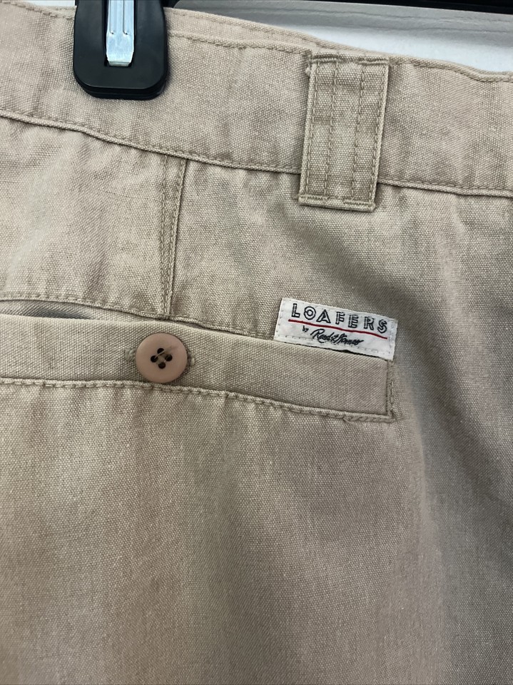 Men's Khaki Pants 38x34 Loafers Reed & James Pleats Cotton Blend eBay