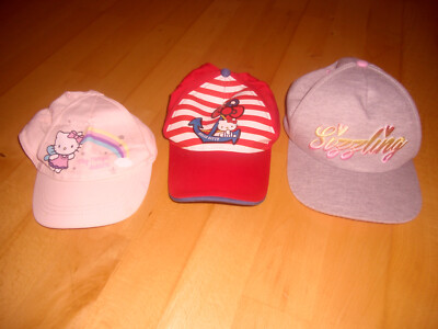 3x Cappi Schirmmütze Sommer Mädchen Hello Kitty rosa rot grau H&M C&A