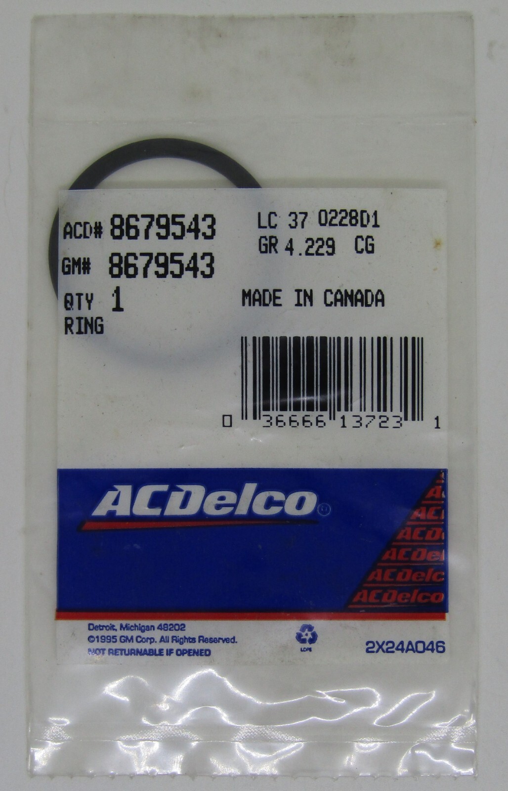 NEW ACDELCO GM GENERAL MOTORS RING PART NO. 8679543 | eBay