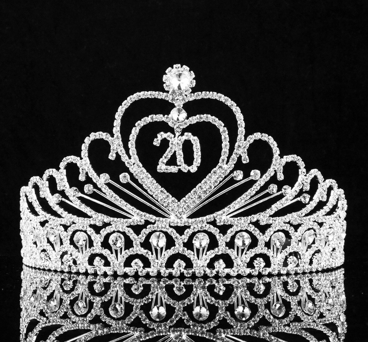 20-Year-Old Birthday Party Austrian Rhineston Tiara Crown  display picture 1