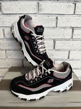 Skechers Wide Fit D'lites Black Pink Shoes Women Sport Memory Foam 11860 Size 8