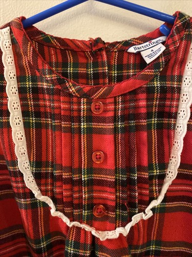 Hartstrings Nightgown Red Tartan Plaid Little Girl’s Sz 4 Adorable Christmas - Picture 2 of 5