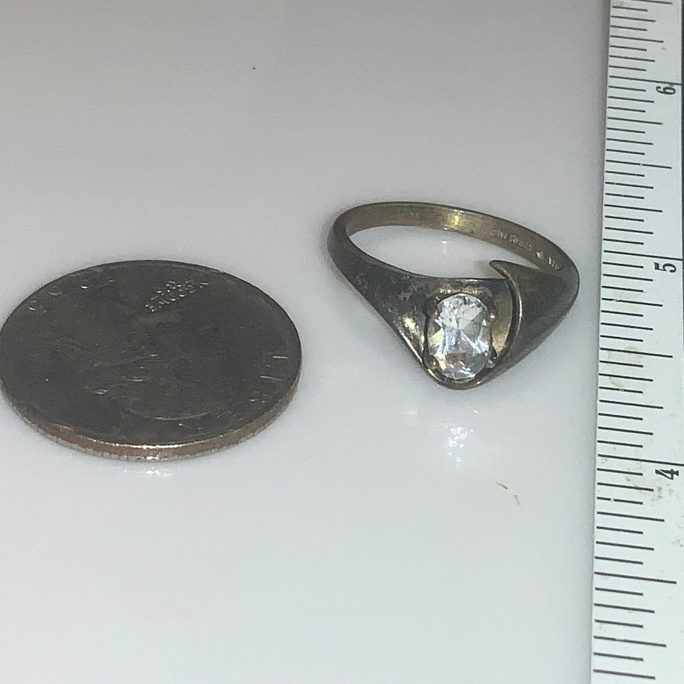 Anillo Kabana Vintage Zafiro Blanco Talla 8.75 Plata de Ley 925 * Foto 3 de 4