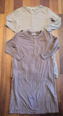 Konny The Simple Nursing Dress - Lot of Two Dark Brown and Tan- Size M-  Pockets