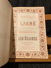Delibes Lakmé partition chant piano ancienne reliée éditions Heugel 
