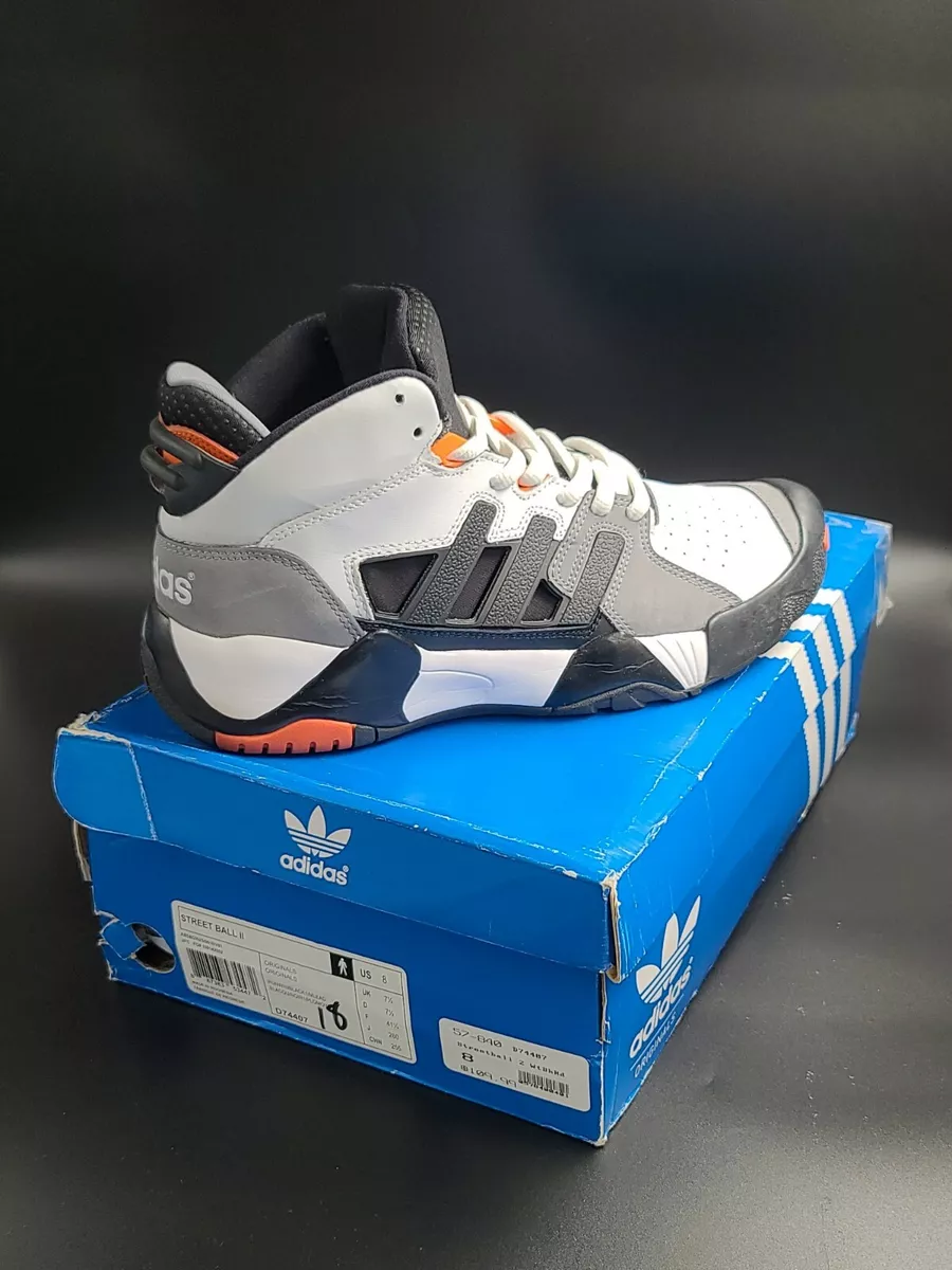 adidas Originals Streetball 2 Running White/Black-Medium Lead Sz8 D74407 adidas Originals Streetball 2 Running White/Black-Medium Lead Sz8 D74407