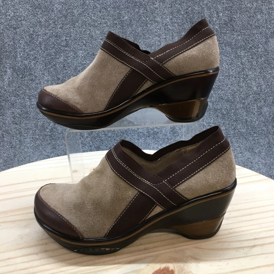 Zapatos Jambu para mujer 7,5 M Cali zuecos marrón gamuza sin cordones tacón de cuña WJ10CAL17 Foto 2 de 4