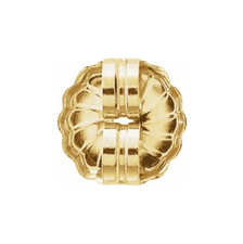 PAIR 7.2mm Medium Standard Friction Solid 18k Yellow Gold Earring Push Backs Nut