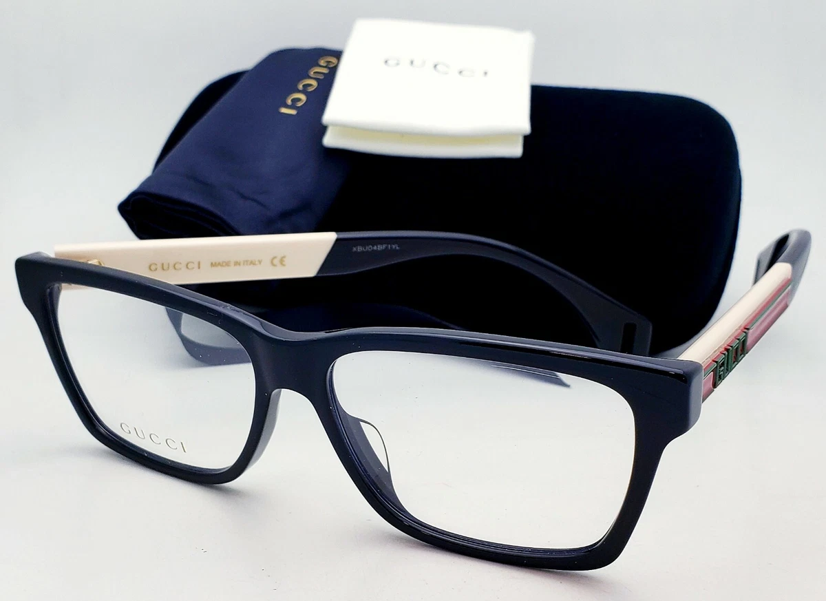 New GUCCI Eyeglasses GG0466OA 001 56 15 150 Black Frames w White