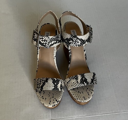 Steve Madden Escalate Style Chunky Cork Wedge Platform Snake Heel - Y2K Size 8.5 - Picture 5 of 12