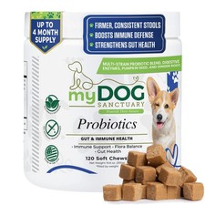 Probiotics for Dogs 120 Chews - Digestive Enzymes  Gut Health Support with P...