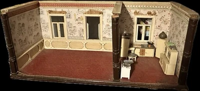 Antike große Zweiraum Puppenstube Gottschalk ca 1900 - Bild 1 von 4
