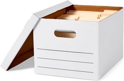 Collapsible Cardboard Document Filing Storage Boxes with Lids for Home Office
