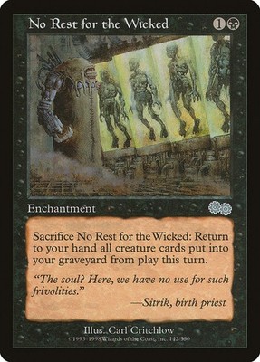 1x No Rest for the Wicked - LP - Urza's Saga Block - SPARROW MAGIC mtg
