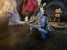 Kneeling Knight Pen Holder with Feather Pen gothic design perfect gift