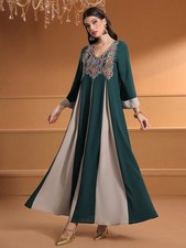 Muslim Women Abaya Long Robes Evening Kaftan Cocktail Party Dubai Maxi Dress New
