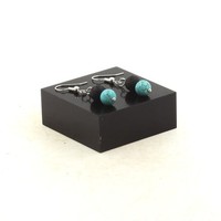 Mineralien Und Edelsteine. Ohrringe 2 Perlen Howlite TüRkis +