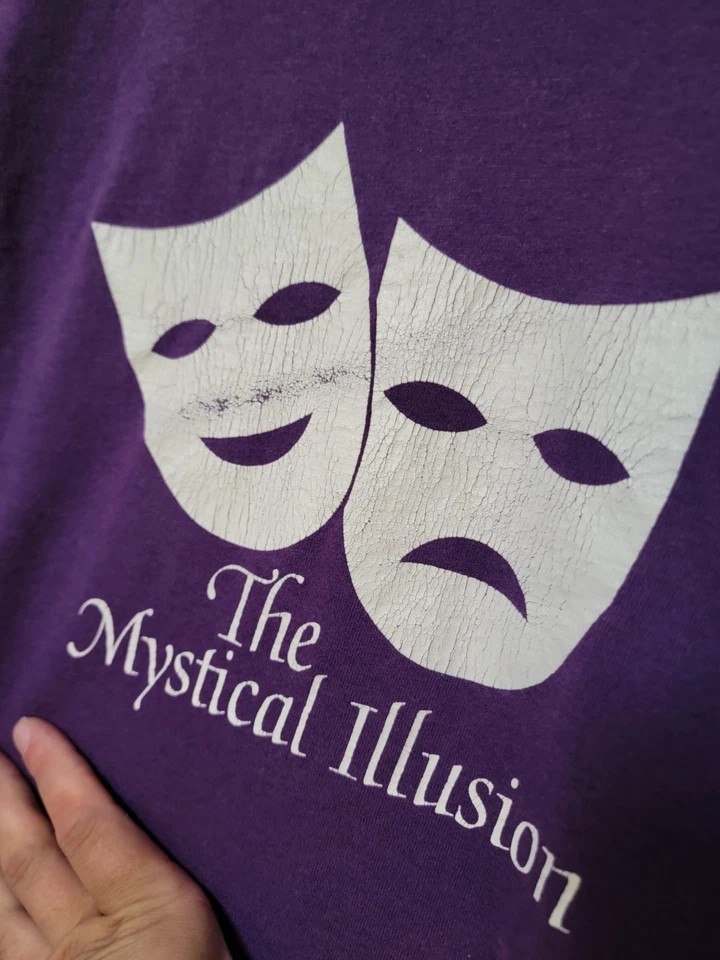 The Mystical Illusion Drama Masks Vintage 80s BEST rare USA Shirt Single Stitch - Image 3 of 4