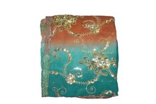 Indian Awesome Wedding Dupatta Scarf Sequins Beaded Emb Georgette Veil Stole L"