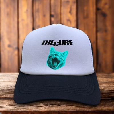 The Cure Mens Trucker Hat Black Snapback Alt Rock Punk 70s Bank Baseball Cap