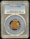 PCGS MS 66 RD 1940 US Lincoln Wheat One Cent Coin 1C- 225