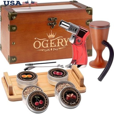 Cocktail Smoker Kit Whiskey Infuser Complete Set W/ Wood Chips Drinks & Foods US
